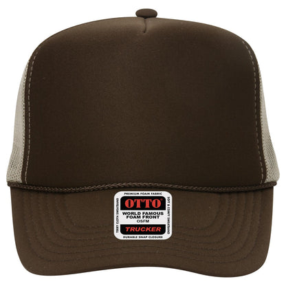 OTTO CAP 5 Panel High Crown Mesh Back Trucker Hat Adult - Parkerbuilt HQ