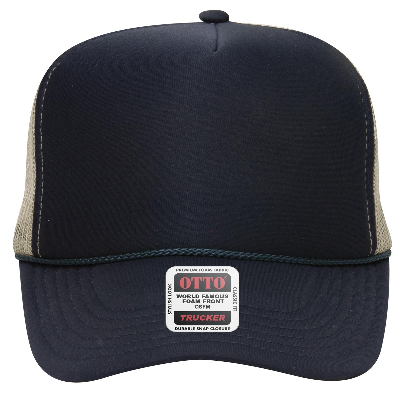 OTTO CAP 5 Panel High Crown Mesh Back Trucker Hat Adult - Parkerbuilt HQ
