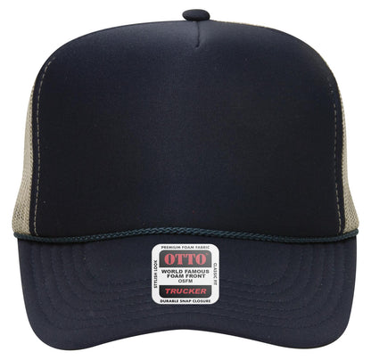 OTTO CAP 5 Panel High Crown Mesh Back Trucker Hat Adult - Parkerbuilt HQ