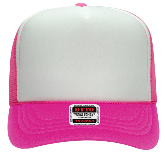OTTO CAP 5 Panel High Crown Mesh Back Trucker Hat (Young Adult)
