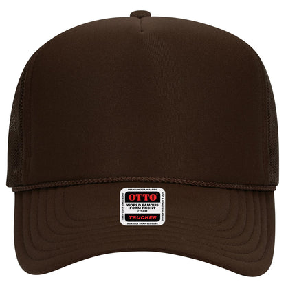 OTTO CAP 5 Panel High Crown Mesh Back Trucker Hat Adult - Parkerbuilt HQ