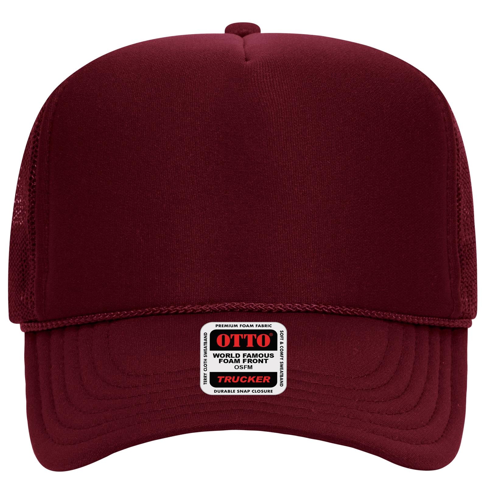 OTTO CAP 5 Panel High Crown Mesh Back Trucker Hat Adult - Parkerbuilt HQ