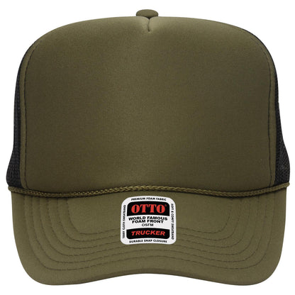 OTTO CAP 5 Panel High Crown Mesh Back Trucker Hat Adult - Parkerbuilt HQ