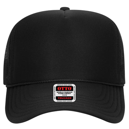 OTTO CAP 5 Panel High Crown Mesh Back Trucker Hat Adult - Parkerbuilt HQ