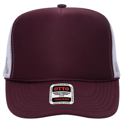 OTTO CAP 5 Panel High Crown Mesh Back Trucker Hat Adult - Parkerbuilt HQ