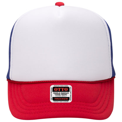 OTTO CAP 5 Panel High Crown Mesh Back Trucker Hat (Young Adult) - Parkerbuilt HQ