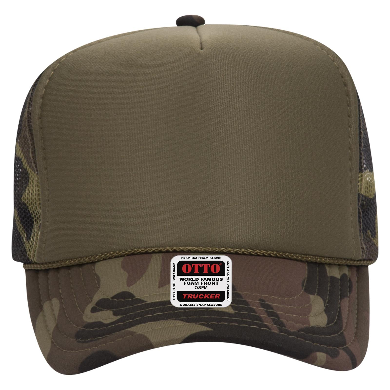 OTTO CAP 5 Panel High Crown Mesh Back Trucker Hat Adult - Parkerbuilt HQ