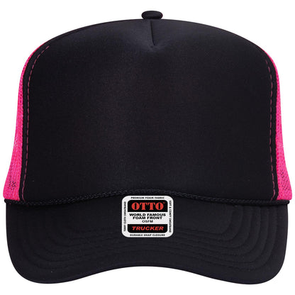 OTTO CAP 5 Panel High Crown Mesh Back Trucker Hat Adult - Parkerbuilt HQ