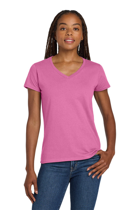 Gildan Women's Heavy Cotton 100% Cotton V-Neck T-Shirt (5V00L)