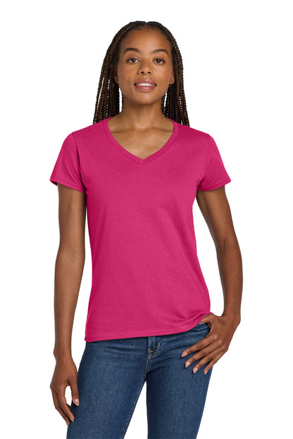 Gildan Women's Heavy Cotton 100% Cotton V-Neck T-Shirt (5V00L)