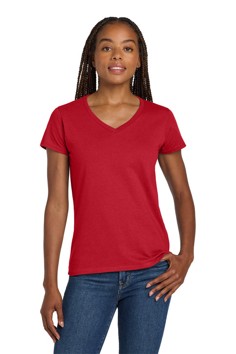 Gildan Women's Heavy Cotton 100% Cotton V-Neck T-Shirt (5V00L)